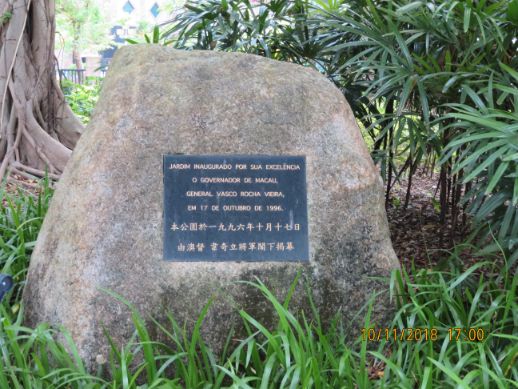 Jardim Vasco Rocha Vieira, Carlos d'Assumpcao Park, Macau