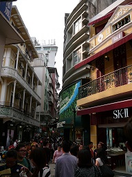 Between Senado Square and the ruins of St Paul's, Macau