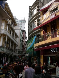 Between Senado Square and the ruins of St Paul's, Macau